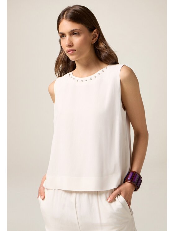 Oltre Oltre Blusa 2009R003097N021 Bianco Regular Fit