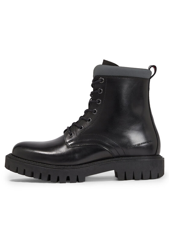 Tommy Hilfiger Tommy Hilfiger Trapery Premium Casual Chunky Lth Boot FM0FM04756 Czarny