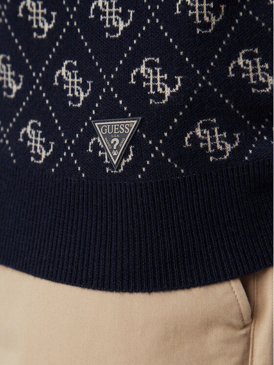 Guess Guess Тениска с яка и копчета M6YR10 Z0915 Тъмносин Regular Fit