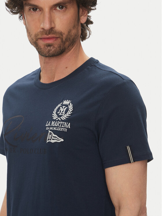 La Martina La Martina T-shirt Algernon MAR300 JS206 Tamnoplava Regular Fit
