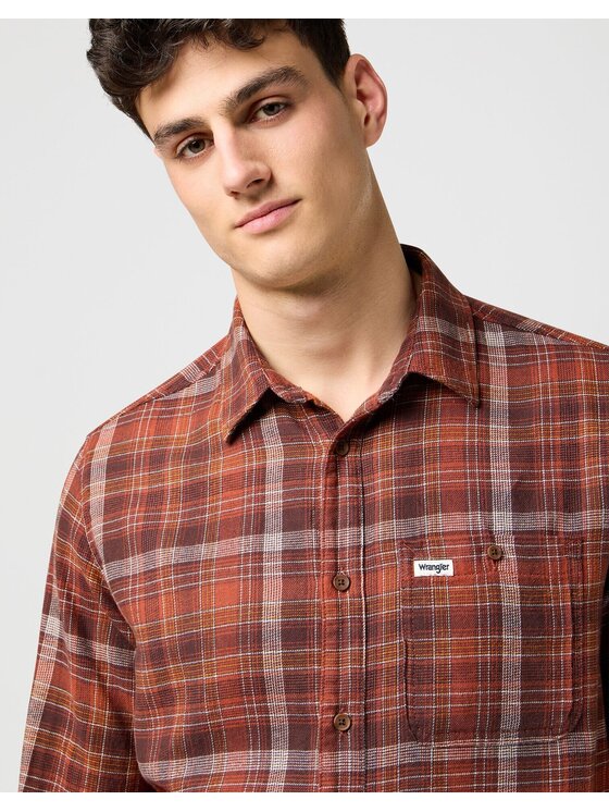 Wrangler Wrangler Koszula 1 PKT FLANNEL SHIRT Kolorowy Regular Fit