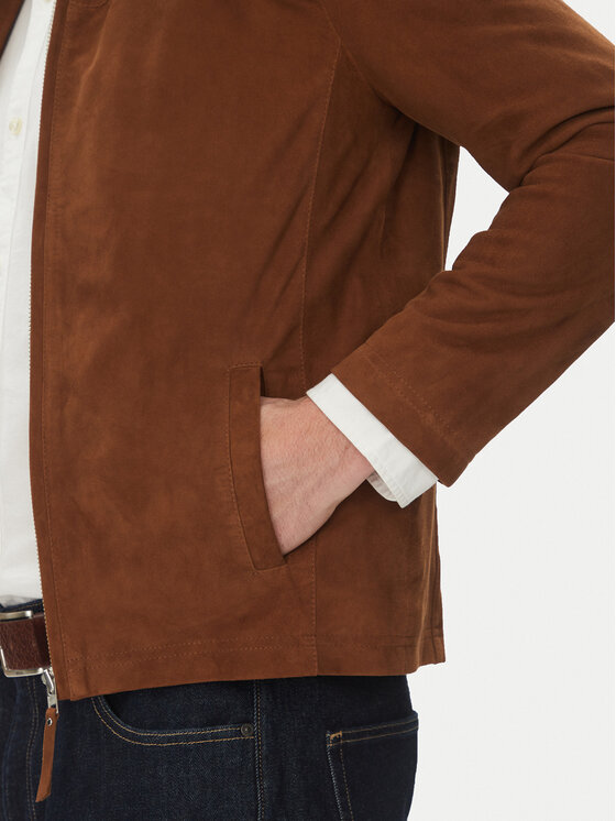 Serge Pariente Serge Pariente Bőrkabát Sylvino Vs Barna Slim Fit
