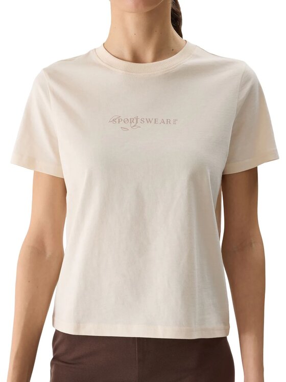 4F 4F T-shirt 4FWSS24TTSHF1354-12S-XS Bianco Regular Fit