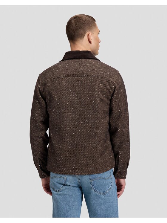 Lee Lee Kurtka przejściowa CORD COLLAR MIX OVERSHIRT Brązowy Relaxed Fit