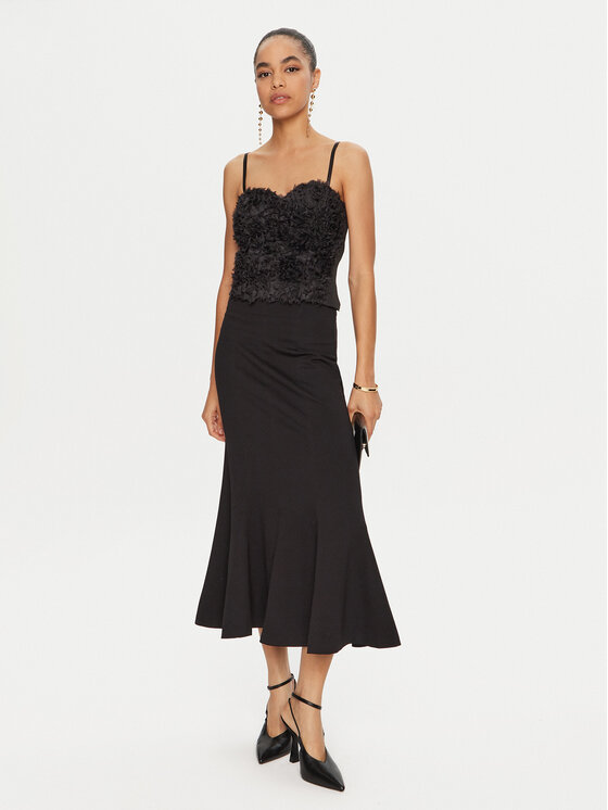 Rinascimento Rinascimento Spódnica maxi CFC0121278003 Czarny Slim Fit