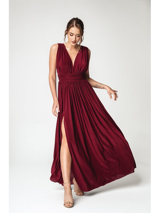 Aurora Aurora Sukienka koktajlowa Aurelia Bordowy Feminine Fit