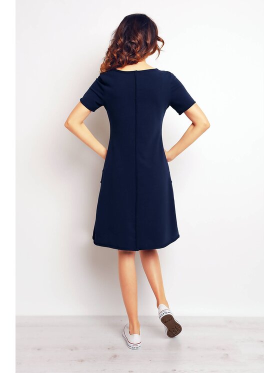 Infinite You Infinite You Sukienka letnia M073 Granatowy Basic Fit