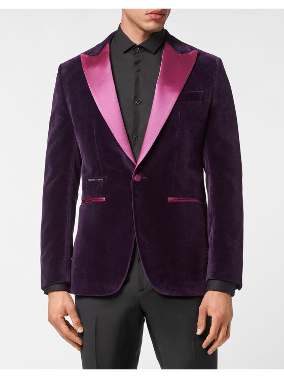 PHILIPP PLEIN PHILIPP PLEIN Marynarka 3115 Fioletowy Regular Fit