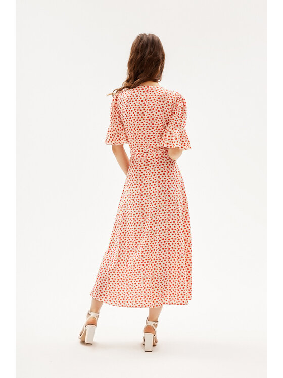 Mirons Mirons Sukienka koktajlowa Print Biały Feminine Fit