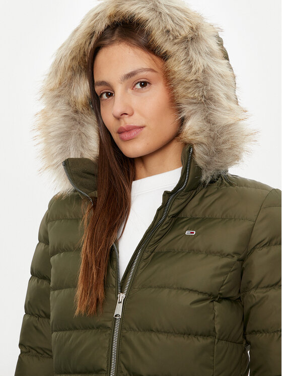 Tommy Jeans Tommy Jeans Daunenjacke Essential DW0DW18864 Grün Slim Fit