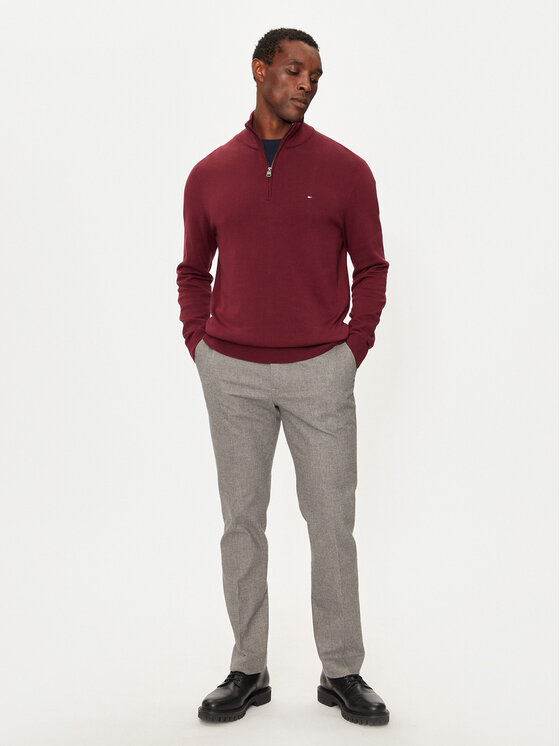 Tommy Hilfiger Tommy Hilfiger Svetr Essential MW0MW37331 Bordó Regular Fit