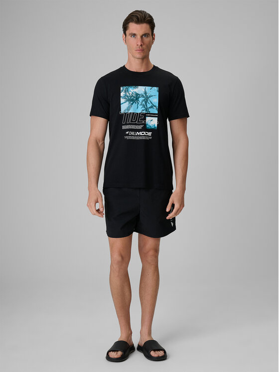 4F 4F T-Shirt SUMMER CODE Czarny Regular Fit