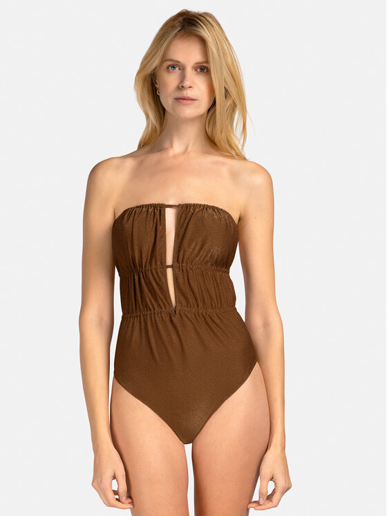 Miss Lou Miss Lou Costume da bagno J-LG1-B Marrone