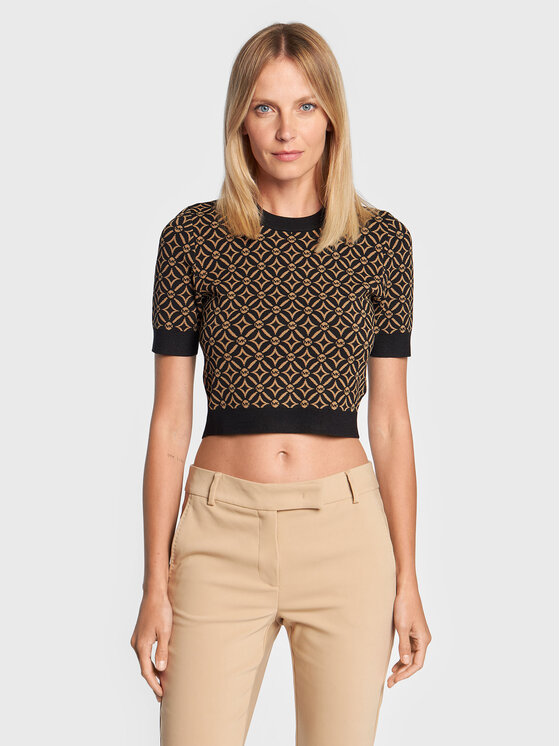 MICHAEL Michael Kors Пуловер MF2609P6ZZ Черен Slim Fit