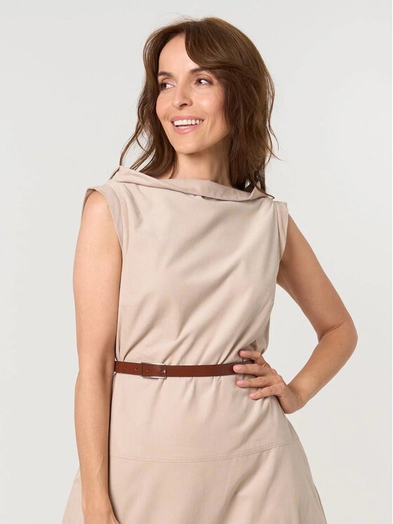 Willsoor Willsoor Sukienka codzienna 67973 Beżowy Regular Fit