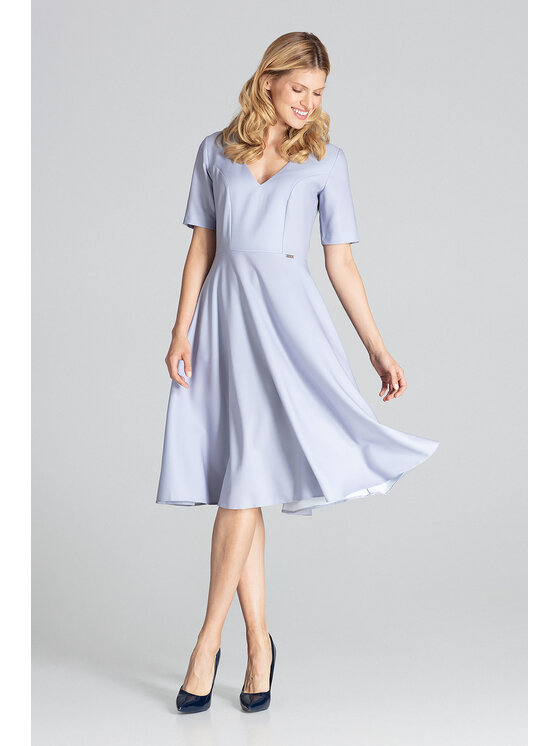FIGL FIGL Sukienka koktajlowa M673 Szary A-Line Fit