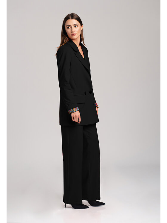 Look Made With Love Look Made With Love Spodnie garniturowe Julia Look 1214 black Czarny Wide Leg