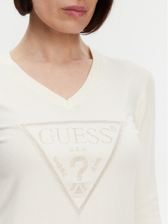 Guess Guess Svetr W5GR19 Z2NQ2 Écru Regular Fit