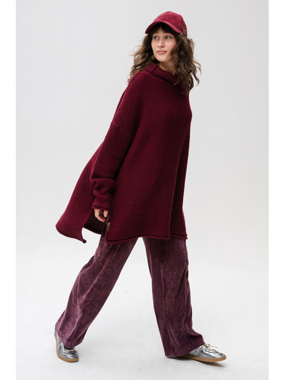 blue shadow blue shadow Sweter Guliwer Bordowy Regular Fit