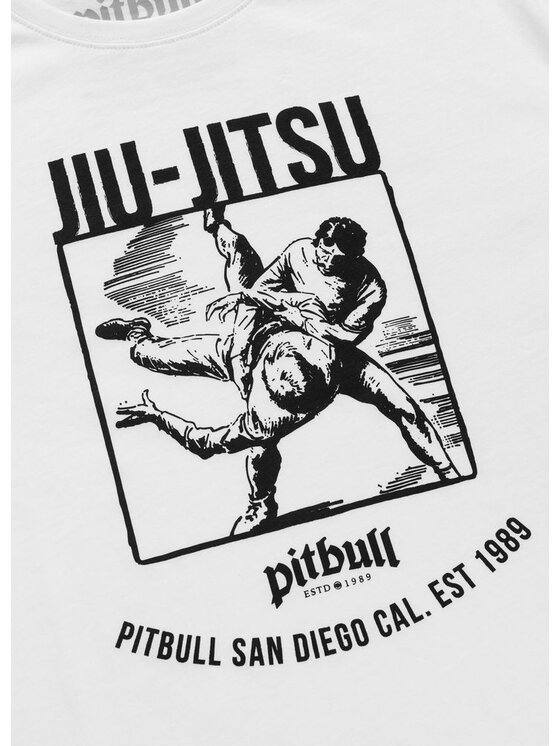 PITBULL PITBULL T-Shirt JIU-JITSU Biały Regular Fit