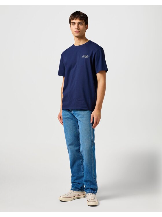 Wrangler Wrangler T-Shirt GRAPHIC TEE Niebieski Regular Fit