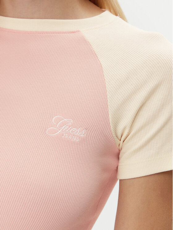 Guess Jeans Guess Jeans Póló W5GP61 KA0H1 Rózsaszín Regular Fit