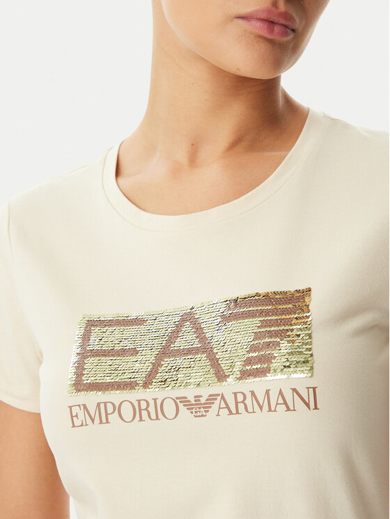 EA7 Emporio Armani EA7 Emporio Armani T-Shirt 7W001093 AF10373 U1088 Béžová Regular Fit