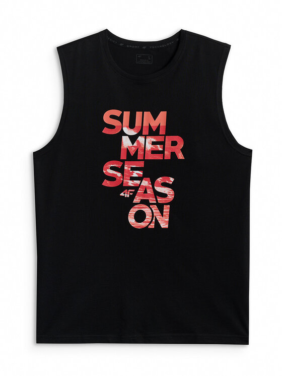 4F 4F Tank top BEACHWEAR Czarny Regular Fit