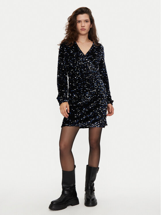 Pieces Pieces Koktel haljina 17133626 Crna Slim Fit