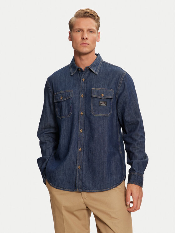Guess džínsová košeľa M4BH56 D5EI4 Tmavomodrá Regular Fit