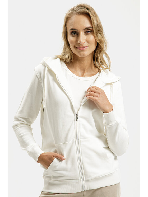 Cross Jeans Cross Jeans Bluza 65454-028 Beżowy Zipped Hoodie Fit