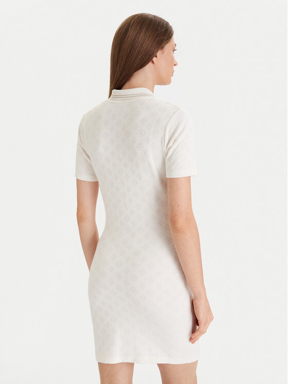 Guess Guess Trikotažinė suknelė V5YK00 KCX12 Écru Regular Fit