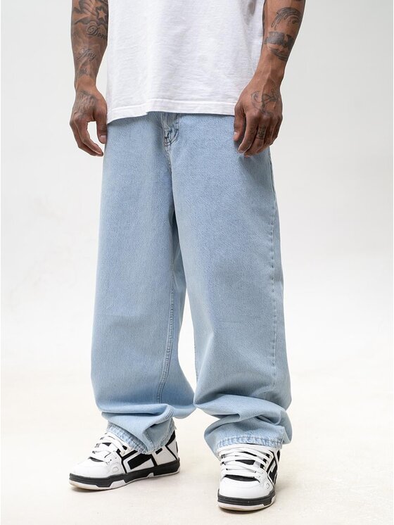 Jigga Wear Jigga Wear Jeansy Szerokie luźne bagy góry 130760 Niebieski jasny Baggy Fit