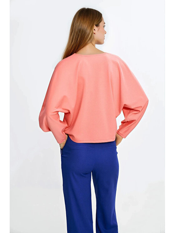 NIFE NIFE Halenka B214 Korálová Oversize