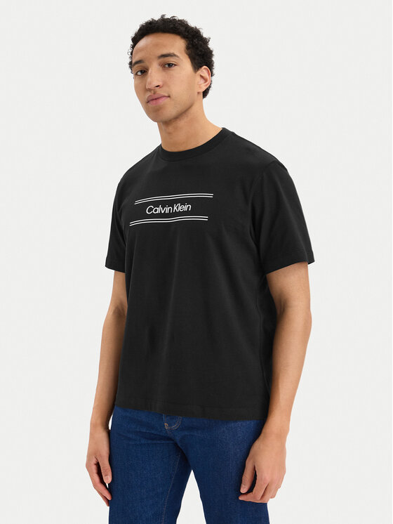 Calvin Klein Tricou SS 20s EU LV04LG813G Negru Regular Fit