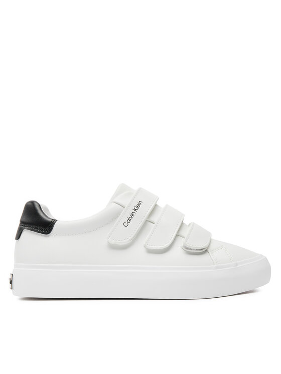 calvin klein sneakers vulcanized slip on velcro lth hw0hw01909 blanc