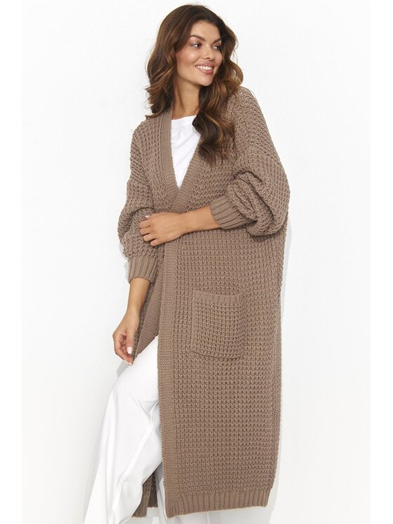 Makadamia Makadamia Sweter S176 Brązowy Loose Fit