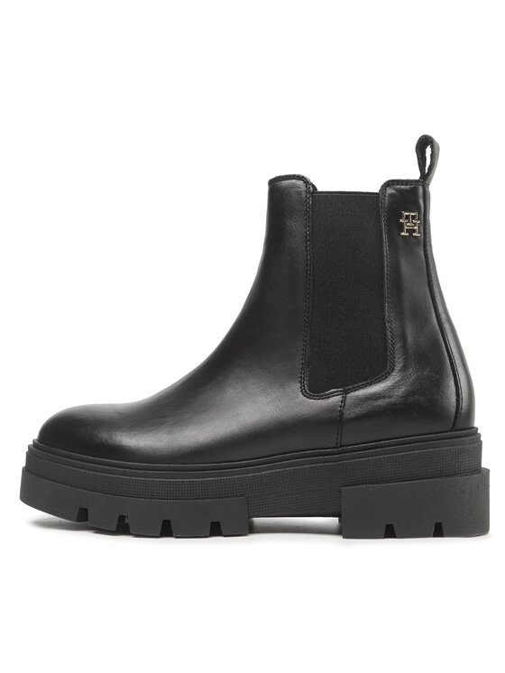 Tommy Hilfiger Tommy Hilfiger Sztyblety Monochromatic Chelsea Boot FW0FW06899 Czarny