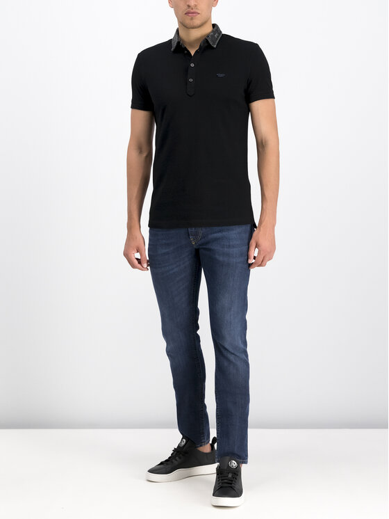 Diesel Diesel Polo marškinėliai T-Miles-New 00SW7B 0PASJ Juoda Regular Fit