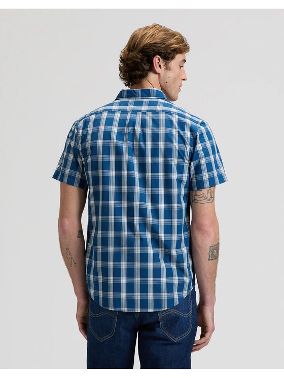 Lee Lee Koszula BUTTON DOWN SS Niebieski Regular Fit