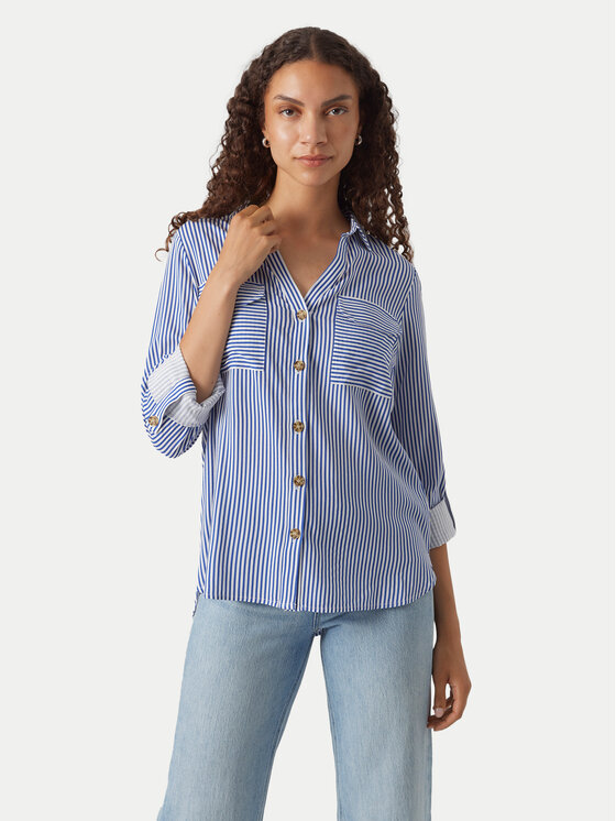 Vero Moda Vero Moda Košile Bumpy 10275283 Modrá Regular Fit