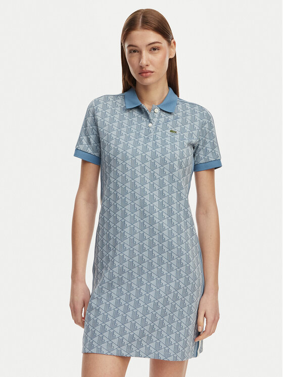 Lacoste Rochie de zi EF2655 Albastru deschis Slim Fit