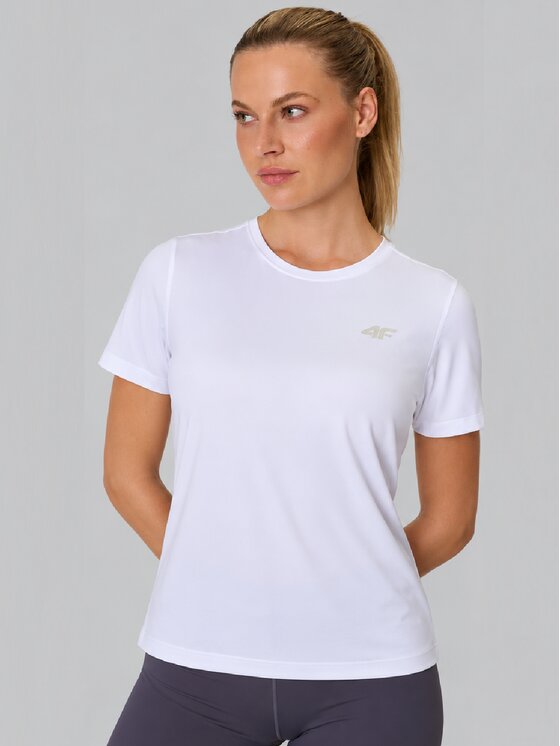 4F 4F T-Shirt 4FWAW26TFTSF2325 Biały Active Fit