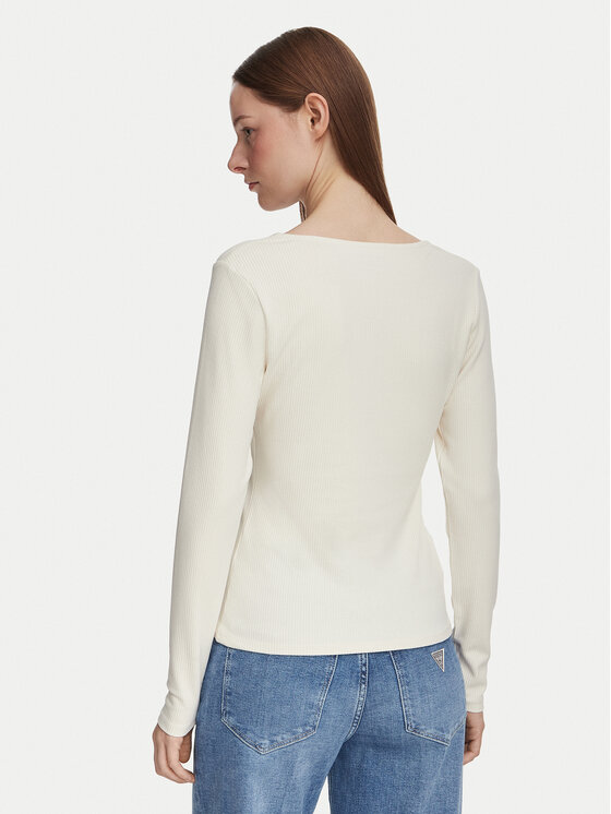 Guess Guess Блуза W6YP60 K5318 Кремав Slim Fit