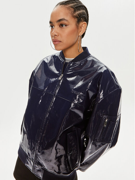 2NDDAY 2NDDAY Lederjacke Santos 2244512601 Dunkelblau Relaxed Fit