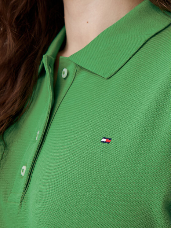 Tommy Hilfiger Tommy Hilfiger Тениска с яка и копчета 1985 WW0WW43224 Зелен Regular Fit