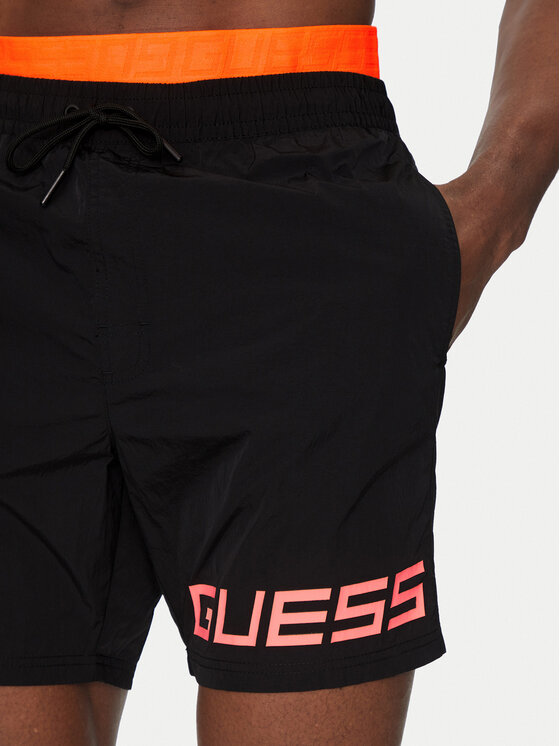 Guess Guess Plavecké šortky F5GT12 WH1C2 Černá Regular Fit
