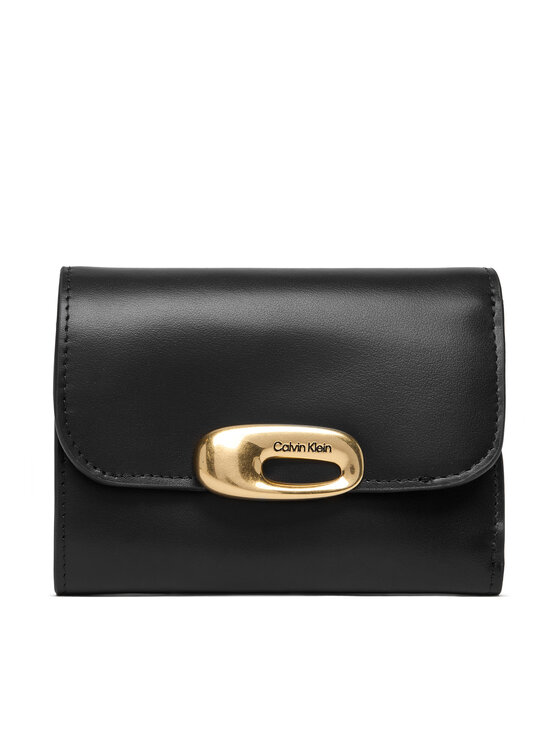 Calvin Klein Calvin Klein Портфейл Hardware Trifold With Zip Pocket LV04F1116G Черен