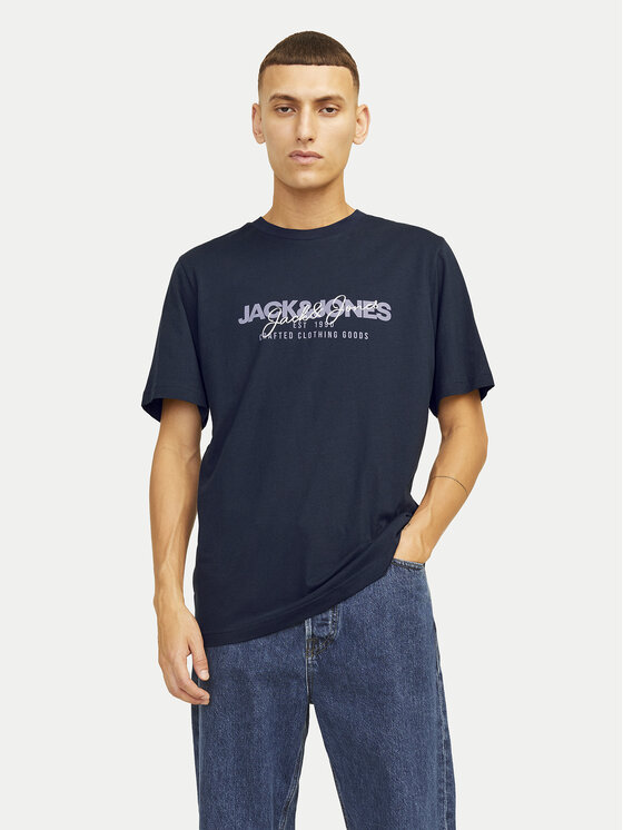 Jack & Jones Jack & Jones T-Shirt Alvis 12256803 Σκούρο μπλε Standard Fit