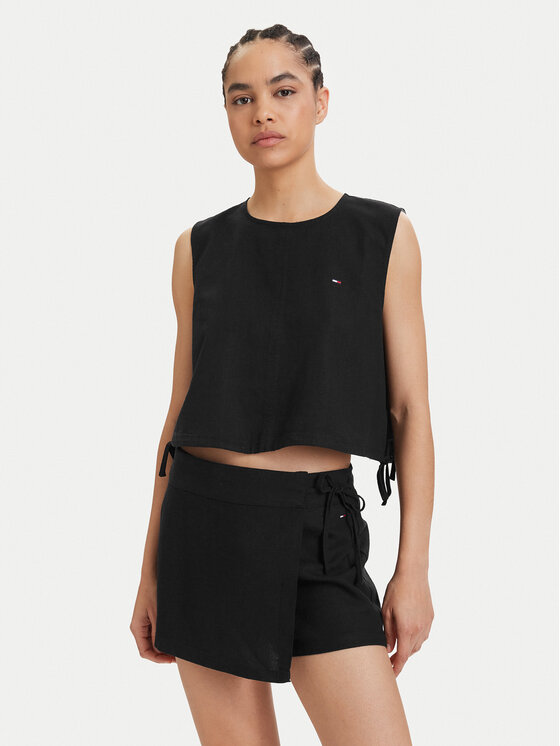 Tommy Jeans Tommy Jeans Τοπ DW0DW22779 Μαύρο Regular Fit